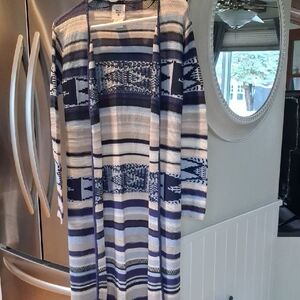 Billabong Navy and White Knit Cardigan